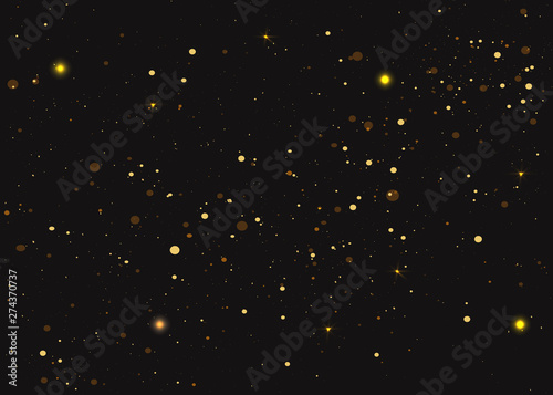 Golden dust curl, with bokeh and twinkles, glitter luxury background for web and print