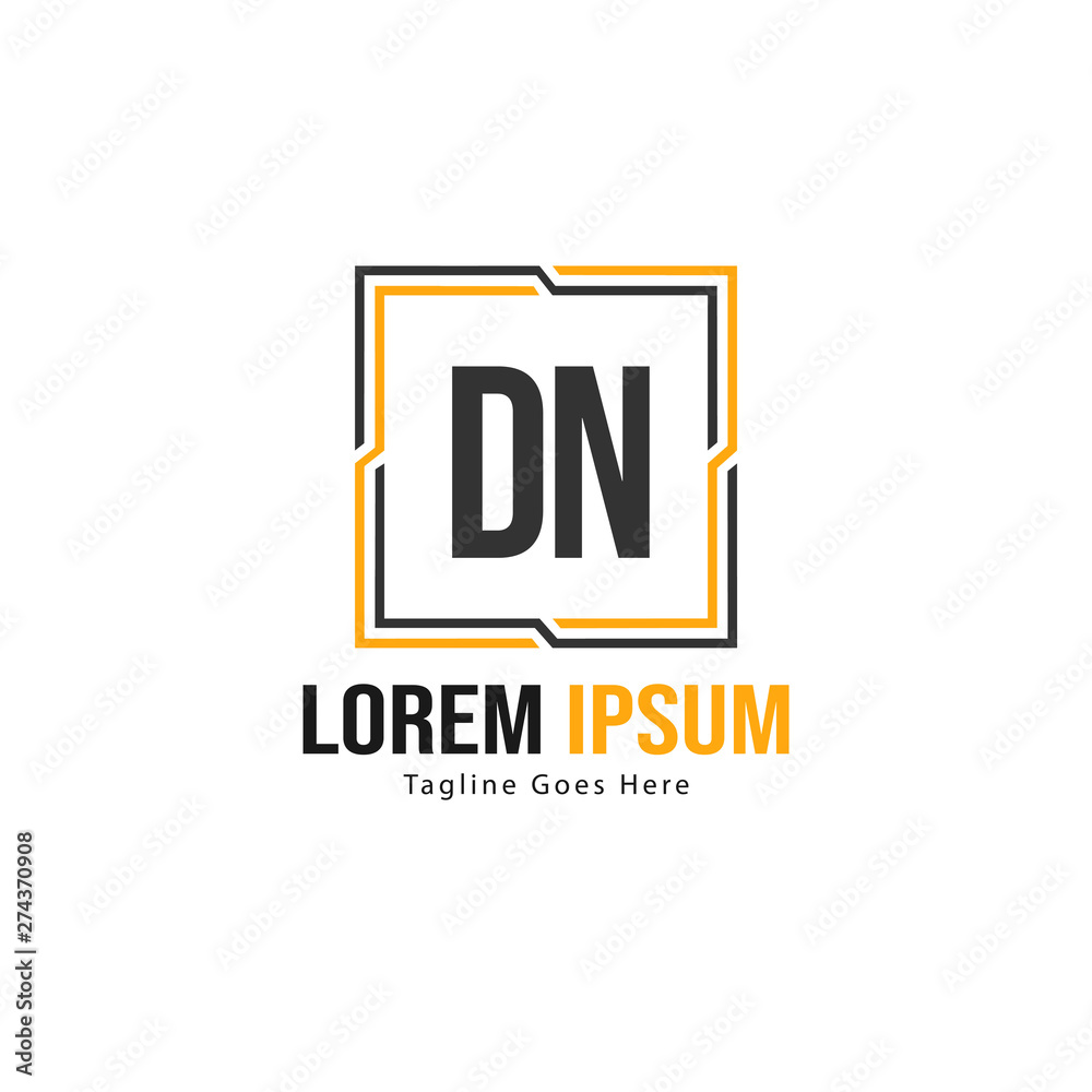Initial DN logo template with modern frame. Minimalist DN letter logo vector illustration Initial DN logo template with modern frame. Minimalist DN letter logo vector illustration