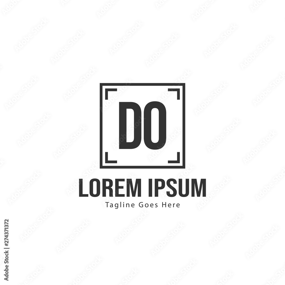 Initial DO logo template with modern frame. Minimalist DO letter logo vector illustration Initial DO logo template with modern frame. Minimalist DO letter logo vector illustration