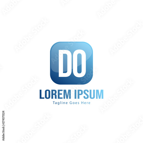 Initial DO logo template with modern frame. Minimalist DO letter logo vector illustration © Robani