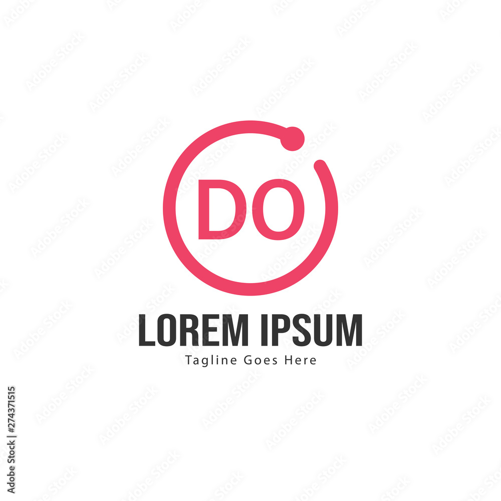 Initial DO logo template with modern frame. Minimalist DO letter logo vector illustration Initial DO logo template with modern frame. Minimalist DO letter logo vector illustration