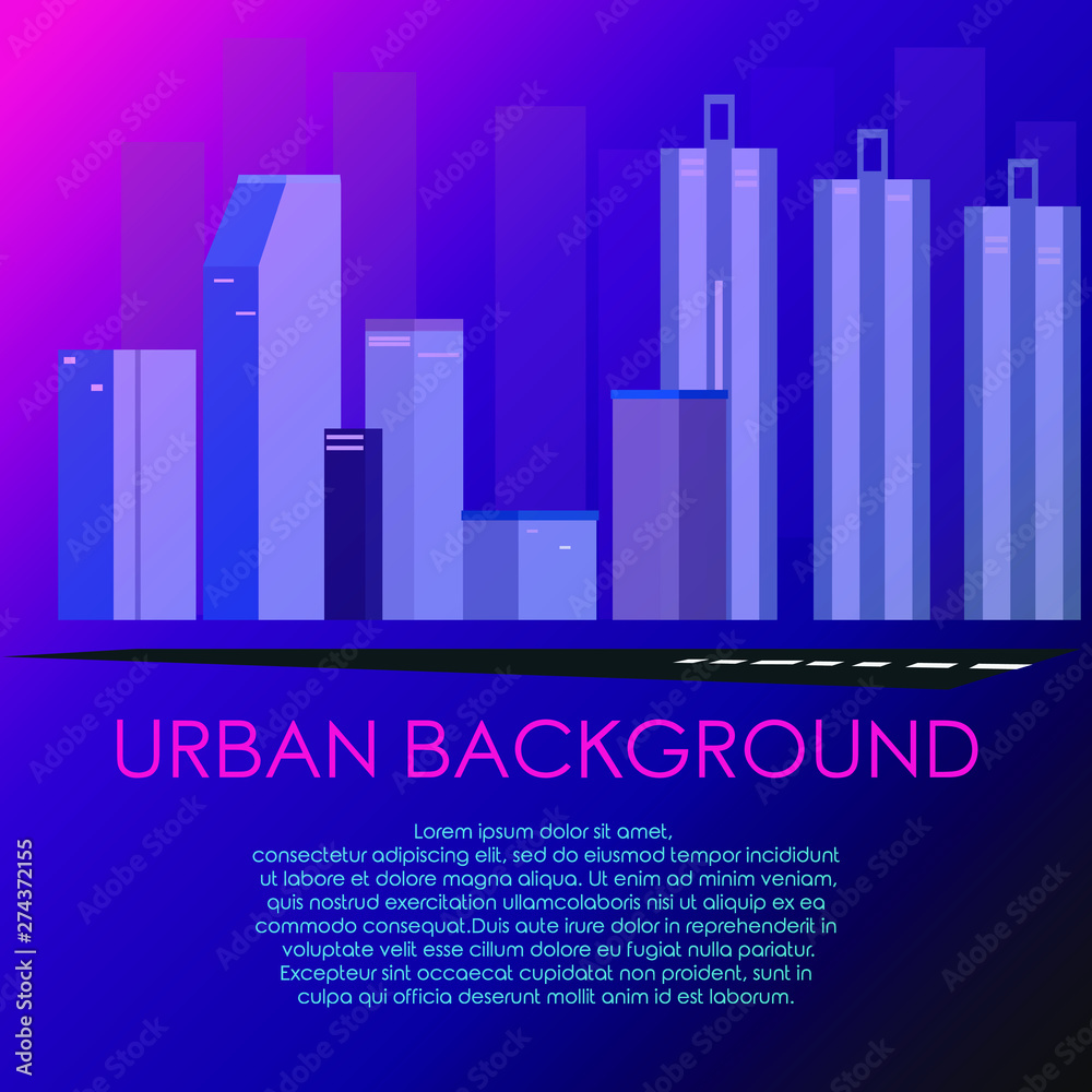 Urban background Simple Design with modern gradient color.. Abstract background Vector.