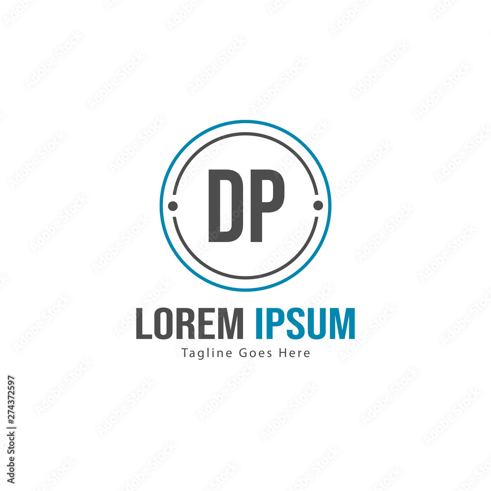 Initial DP logo template with modern frame. Minimalist DP letter logo vector illustration Initial DP logo template with modern frame. Minimalist DP letter logo vector illustration