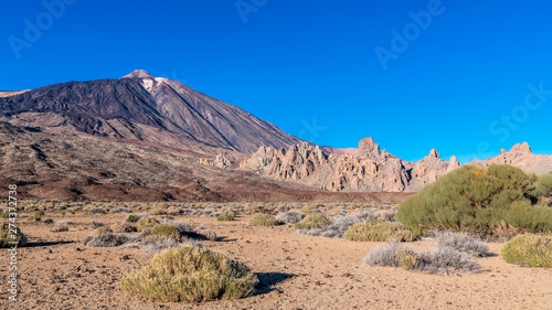 Evening on the plateau at the foot of Teide volcano