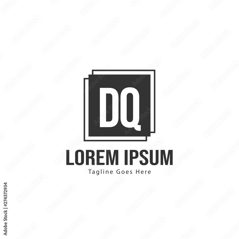 Initial DQ logo template with modern frame. Minimalist DQ letter logo vector illustration Initial DQ logo template with modern frame. Minimalist DQ letter logo vector illustration