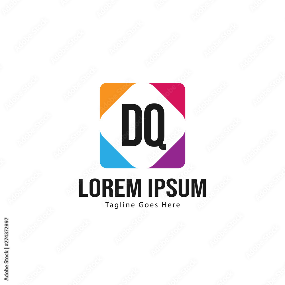 Initial DQ logo template with modern frame. Minimalist DQ letter logo vector illustration Initial DQ logo template with modern frame. Minimalist DQ letter logo vector illustration