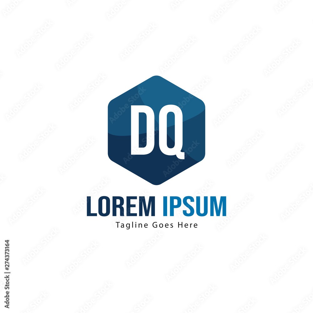 Initial DQ logo template with modern frame. Minimalist DQ letter logo vector illustration Initial DQ logo template with modern frame. Minimalist DQ letter logo vector illustration