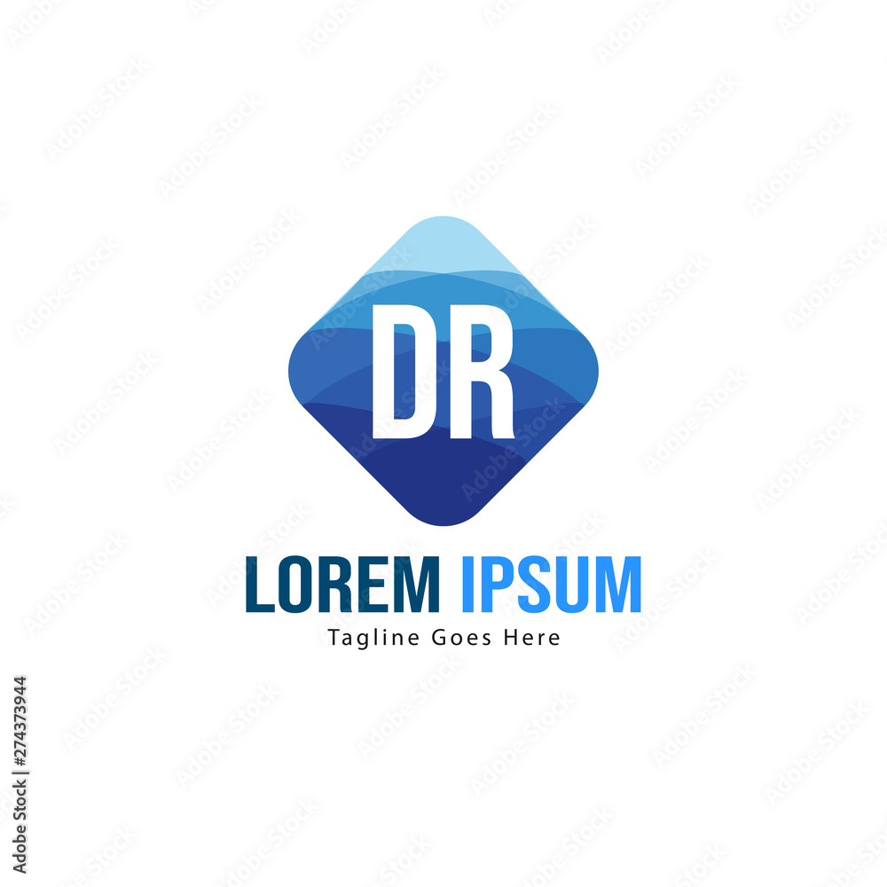Initial DR logo template with modern frame. Minimalist DR letter logo vector illustration Initial DR logo template with modern frame. Minimalist DR letter logo vector illustration
