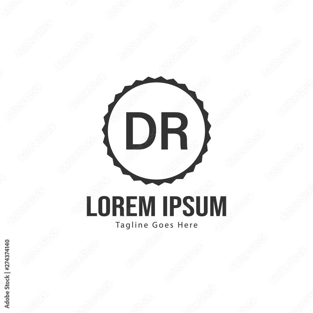 Initial DR logo template with modern frame. Minimalist DR letter logo vector illustration Initial DR logo template with modern frame. Minimalist DR letter logo vector illustration