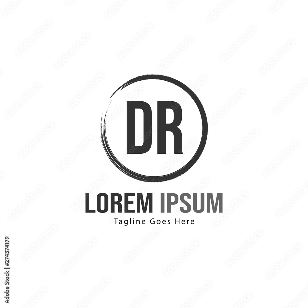 Initial DR logo template with modern frame. Minimalist DR letter logo vector illustration Initial DR logo template with modern frame. Minimalist DR letter logo vector illustration