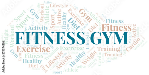 Fitness Gym word cloud. Wordcloud made with text only.