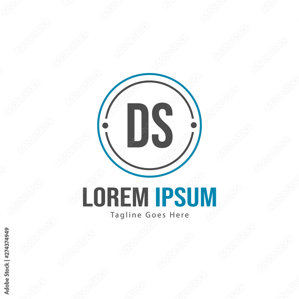 Initial DS logo template with modern frame. Minimalist DS letter logo vector illustration Initial DS logo template with modern frame. Minimalist DS letter logo vector illustration