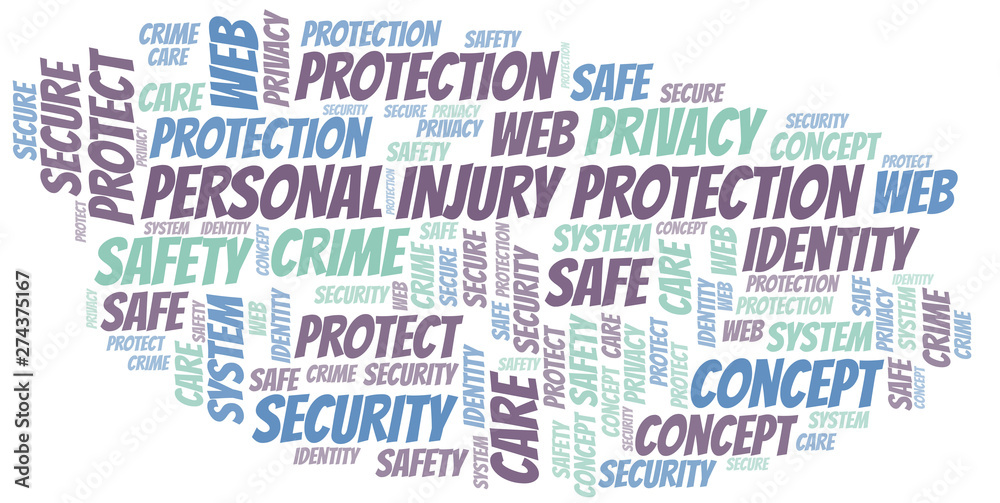 Fototapeta premium Personal Injury Protection word cloud. Wordcloud made with text only.