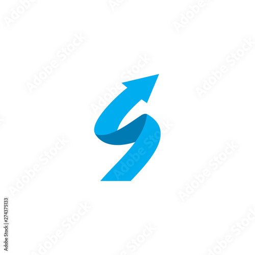 S letter arrow logo design vector template photo