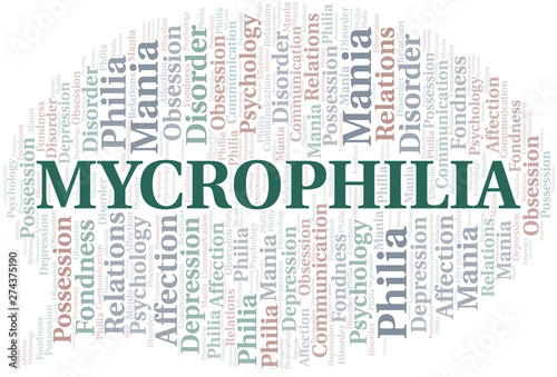 Mycrophilia word cloud. Type of Philia.