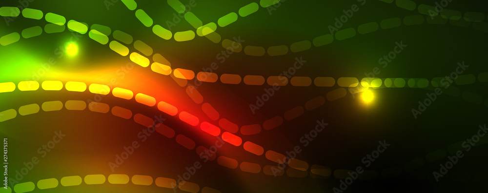 Shiny neon vector wave line abstract background, motion concept