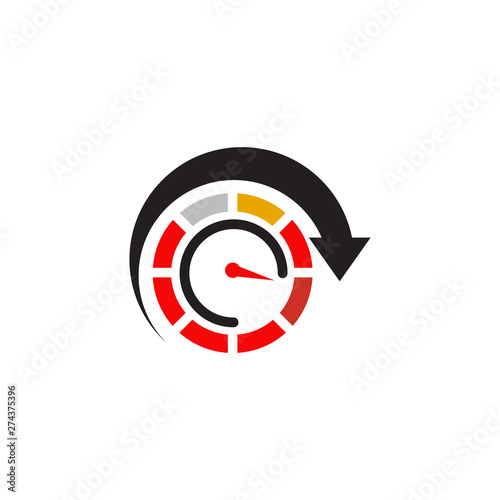 Speedometer logo icon design vector template