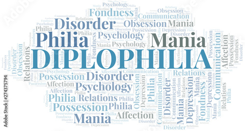 Diplophilia word cloud. Type of Philia.