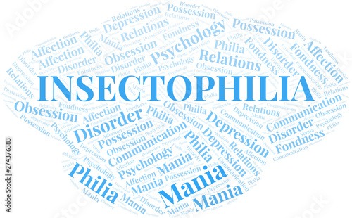Insectophilia word cloud. Type of Philia.
