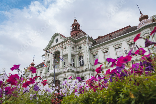 floral arrangement in front of the City Hall in Zrenjanin