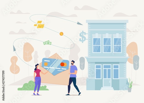 Bank Credit Card Reissue Flat Vector Concept
