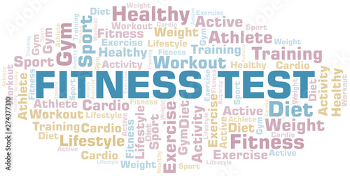 Fitness Test word cloud. Wordcloud made with text only.