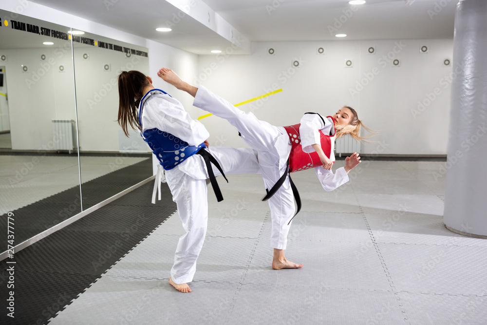 Fototapeta Protective gear in martial art sparring