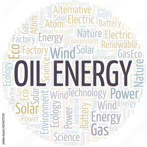 Oil Energy word cloud. Wordcloud made with text only.