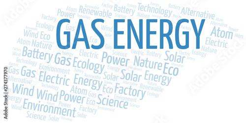 Gas Energy word cloud. Wordcloud made with text only.