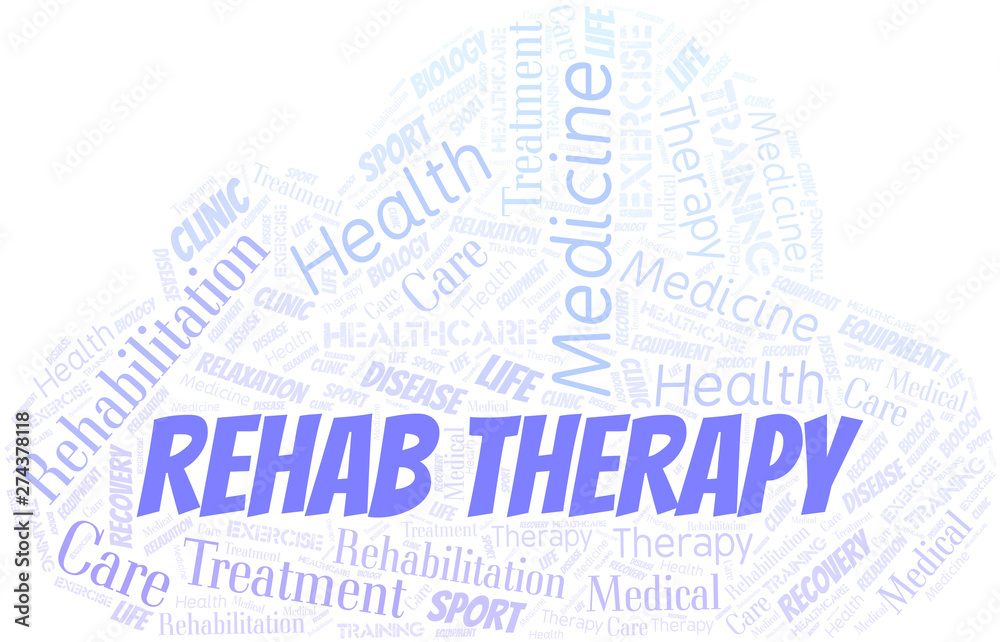 Obraz premium Rehab Therapy word cloud. Wordcloud made with text only.