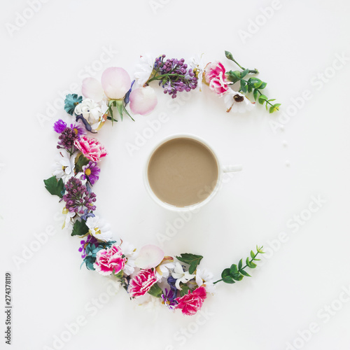 Coffee and flowers