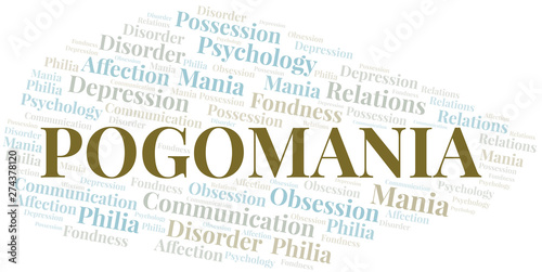Pogomania word cloud. Type of mania, made with text only.
