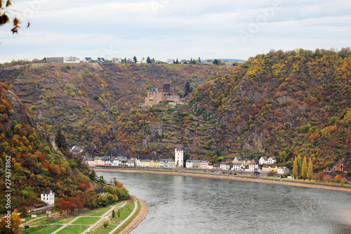 View from the left bank to Loreley, Germany