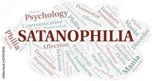 Satanophilia word cloud. Type of Philia.