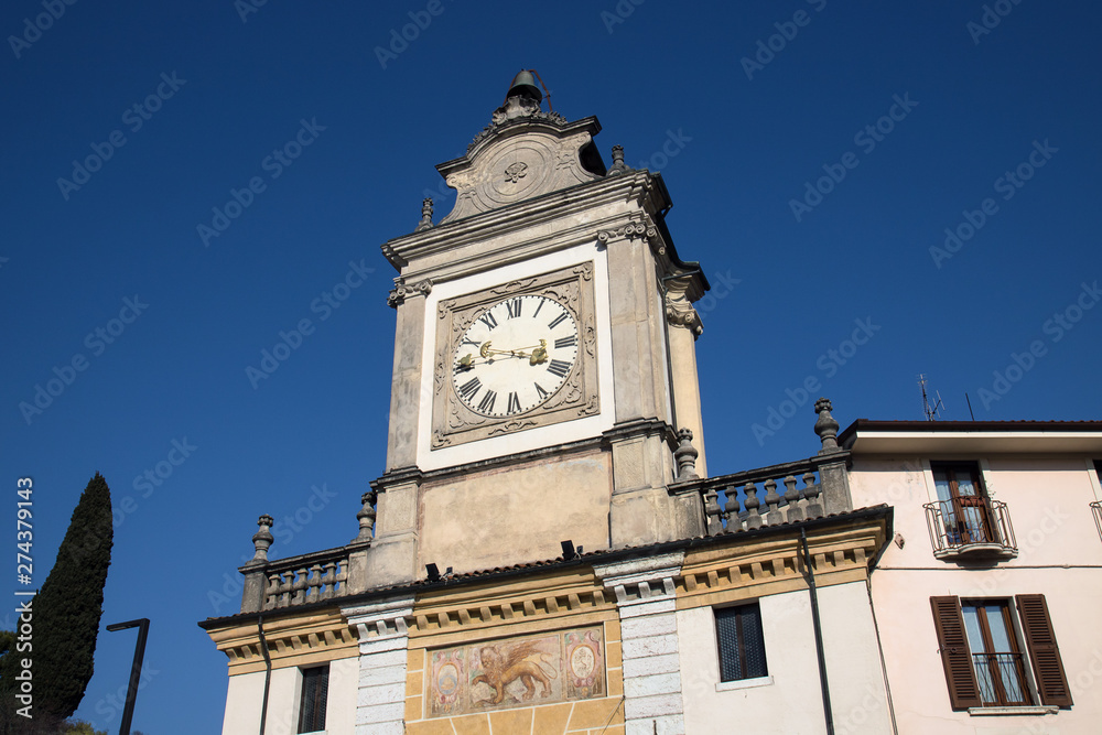 Clock Town Gate. The Porta dell'Orologio in Salò (Garda Lake - Italy)