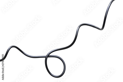 Obraz na płótnie black wire electric isolate on white back ground