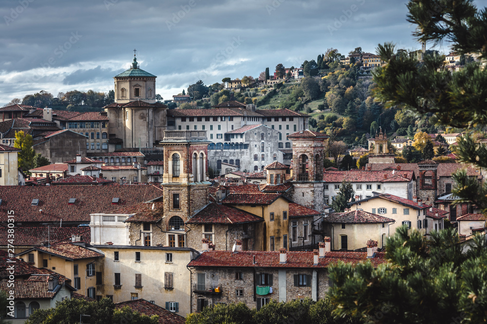 Bergamo city panorama