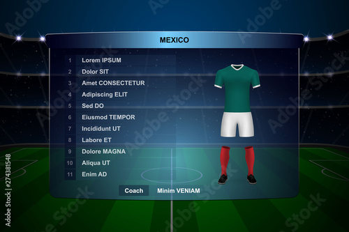 Football scoreboard broadcast graphic template