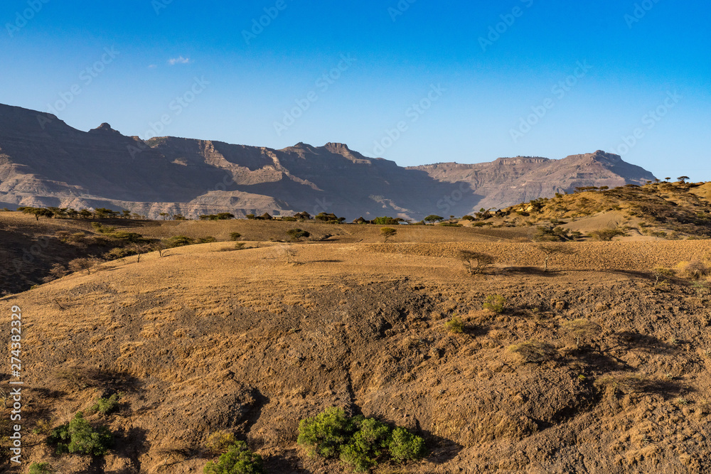 landscape in the highlands of Lalibela, Ethiopia landscape in the highlands of Lalibela, Ethiopia