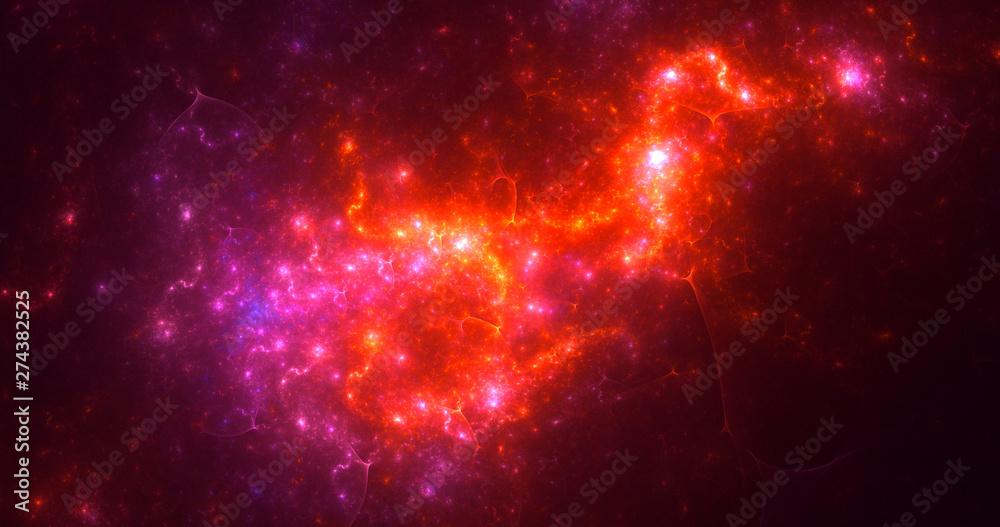 Obraz premium 3D rendering abstract red fractal light background