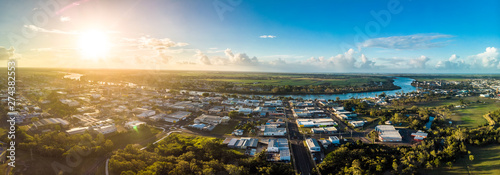 Aerial drone view of Bundaberg, Queensland, Australia