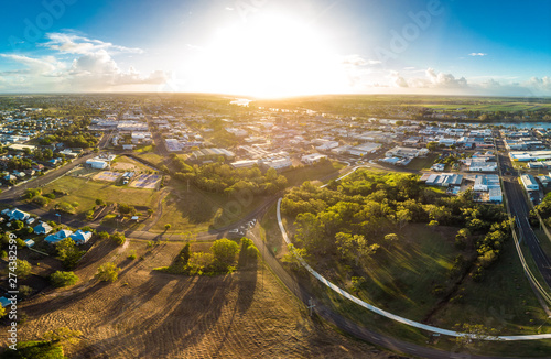 Aerial drone view of Bundaberg, Queensland, Australia photo