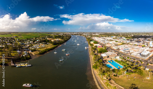 Aerial drone view of Bundaberg, Queensland, Australia photo