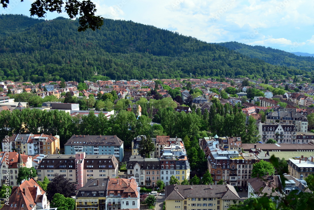 Blick auf Freiburg-Wiehre und Oberau