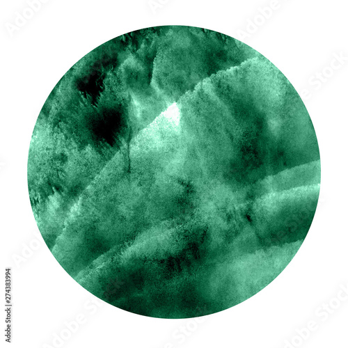 Hand painted watercolor. Saturated green abstract painted background. Colorful texture splashes.