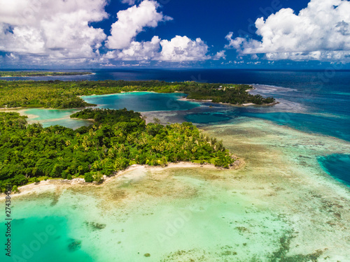 Drone view of small islands and lagoons, Efate Island, Vanuatu, near Port Vila © Martin Valigursky