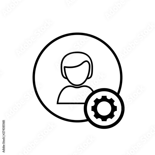 Account settings vector icon on white background