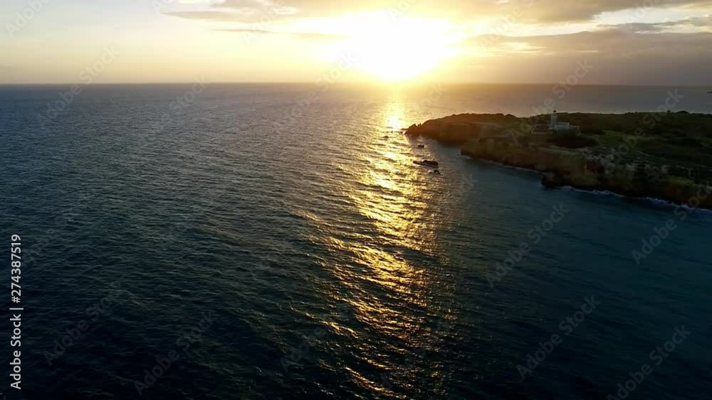 Beautiful sunset aerial shot of a lighthouse located at Cabo Rojo Puerto Rico before hurricane Maria. Beautiful sunset aerial shot of a lighthouse located at Cabo Rojo Puerto Rico before hurricane Maria.