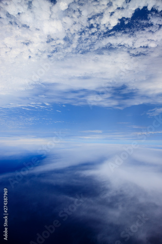 a flight between the clouds