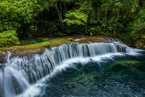 Fototapeta Naklejka Na Ścianę i Meble -  Rarru Rentapao Cascades, Waterfall and the River, Teouma village, Efate Island, Vanuatu